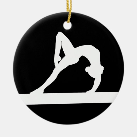 Gymnast Ornament met naam Black (Voorkant)