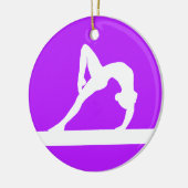 Gymnast Ornament met naam Paars (Links)