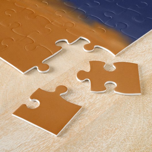 Gymnast over balanskunst legpuzzel (Zijkant)