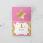 Gymnast Pink Gold Girl Happy Birthday Wishes Kaart (Binnen)