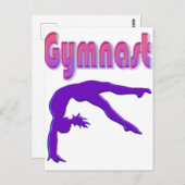 Gymnast Power Tumbling Paars Metallic Briefkaart (Voorkant / Achterkant)