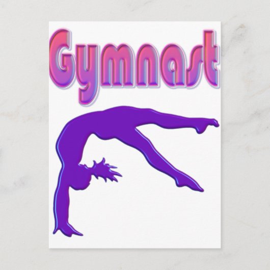 Gymnast Power Tumbling Paars Metallic Briefkaart (Voorkant)