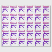 Gymnast Power Tumbling Paars Metallic Cadeaupapier (Vlak)