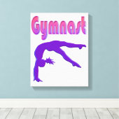 Gymnast Power Tumbling Paars Metallic Canvas Afdruk (Insitu (Houten vloer))