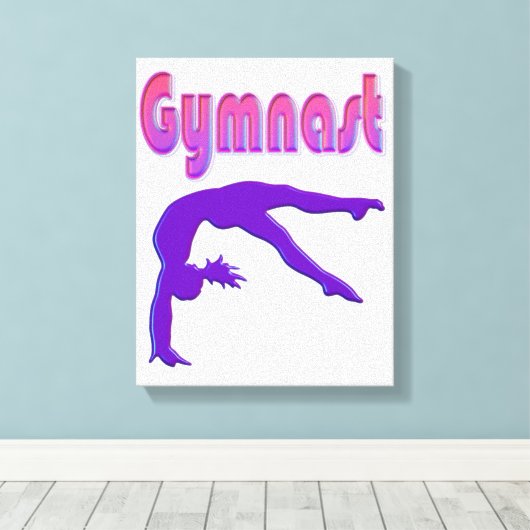 Gymnast Power Tumbling Paars Metallic Canvas Afdruk (Insitu (Houten vloer))