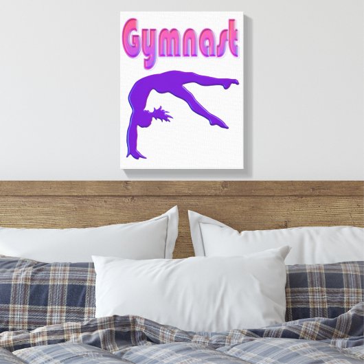 Gymnast Power Tumbling Paars Metallic Canvas Afdruk (Insitu (Slaapkamer))