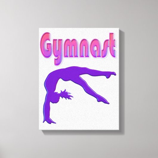 Gymnast Power Tumbling Paars Metallic Canvas Afdruk (Voorkant)