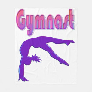 Gymnast Power Tumbling Paars Metallic Fleece Deken