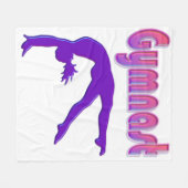 Gymnast Power Tumbling Paars Metallic Fleece Deken (Voorkant (Horizontaal))