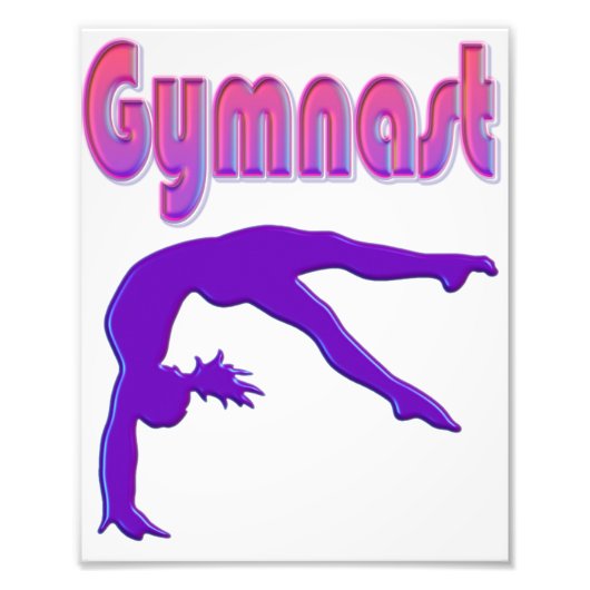 Gymnast Power Tumbling Paars Metallic Foto Afdruk (Voorkant)