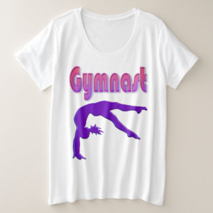 Gymnast Power Tumbling Paars Metallic Grote Maat T-shirt