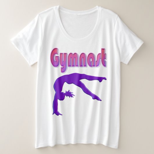 Gymnast Power Tumbling Paars Metallic Grote Maat T-shirt (Design voorkant)