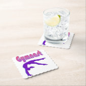 Gymnast Power Tumbling Paars Metallic Kartonnen Onderzetters (Insitu)