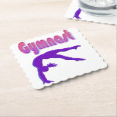 Gymnast Power Tumbling Paars Metallic Kartonnen Onderzetters (Gebogen)