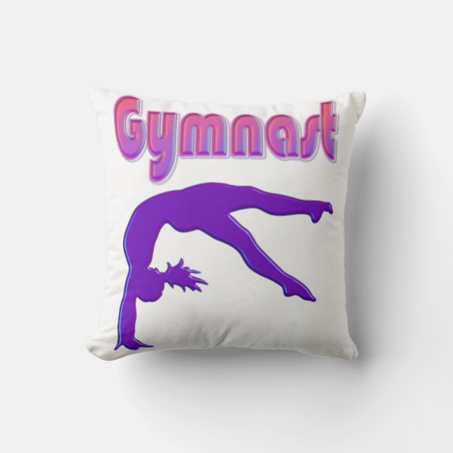 Gymnast Power Tumbling Paars Metallic Kussen (Voorkant)