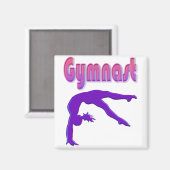 Gymnast Power Tumbling Paars Metallic Magneet (Voorkant / Achterkant)