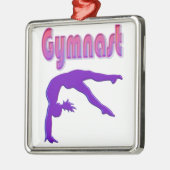 Gymnast Power Tumbling Paars Metallic Metalen Ornament (Links)