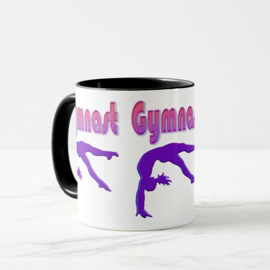 Gymnast Power Tumbling Paars Metallic Mok (Voorkant links)