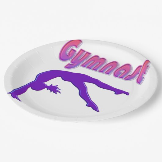 Gymnast Power Tumbling Paars Metallic Papieren Bordje (Gekanteld)