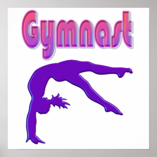 Gymnast Power Tumbling Paars Metallic Poster (Voorkant)