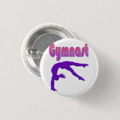 Gymnast Power Tumbling Paars Metallic Ronde Button 3,2 Cm (Voorkant /achterkant)
