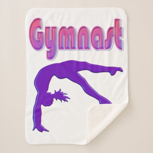 Gymnast Power Tumbling Paars Metallic Sherpa Deken (Voorkant)