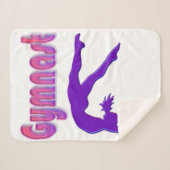 Gymnast Power Tumbling Paars Metallic Sherpa Deken (Voorkant (horizontaal))