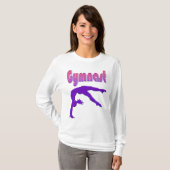 Gymnast Power Tumbling Paars Metallic T-shirt (Voorkant volledig)