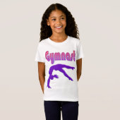 Gymnast Power Tumbling Paars Metallic T-shirt (Voorkant volledig)