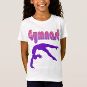 Gymnast Power Tumbling Paars Metallic T-shirt (Voorkant)