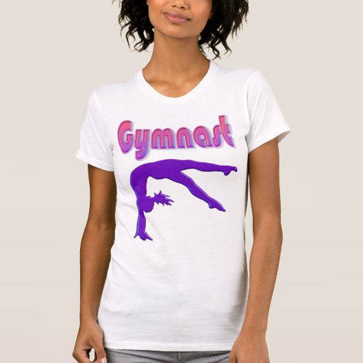 Gymnast Power Tumbling Paars Metallic T-shirt (Voorkant)