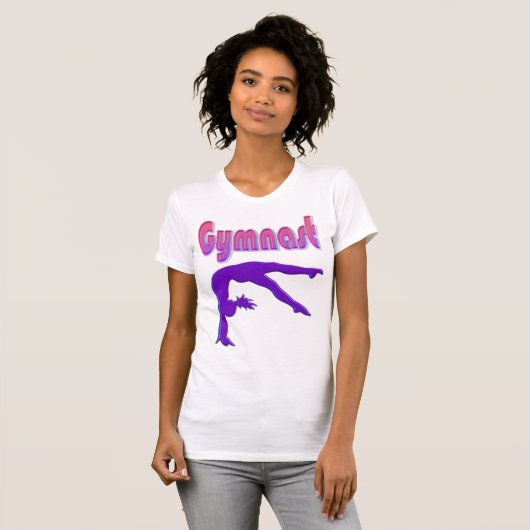 Gymnast Power Tumbling Paars Metallic T-shirt (Voorkant volledig)