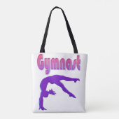 Gymnast Power Tumbling Paars Metallic Tote Bag (Achterkant)