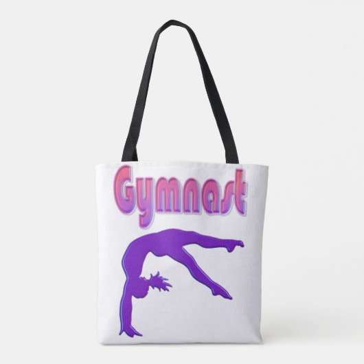 Gymnast Power Tumbling Paars Metallic Tote Bag (Achterkant)