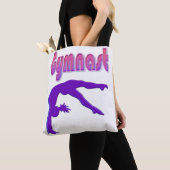 Gymnast Power Tumbling Paars Metallic Tote Bag (Dichtbij)