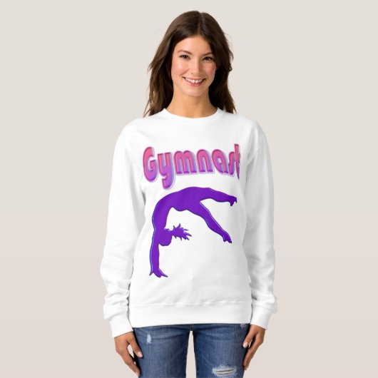 Gymnast Power Tumbling Paars Metallic Trui (Voorkant volledig)