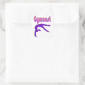 Gymnast Power Tumbling Paars Metallic Vierkante Sticker (Tas)