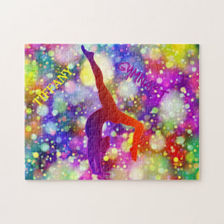 Gymnast puzzle met gepersonaliseerde naam. legpuzzel