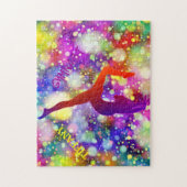 Gymnast puzzle met gepersonaliseerde naam. legpuzzel (Verticaal)