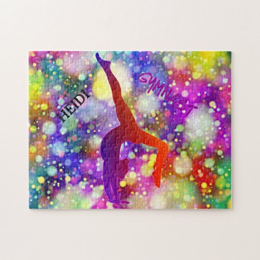 Gymnast puzzle met gepersonaliseerde naam. legpuzzel (Horizontaal)