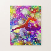 Gymnast puzzle met gepersonaliseerde naam. legpuzzel (Verticaal)