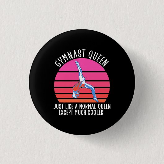 Gymnast Queen Ronde Button 3,2 Cm (Voorkant)
