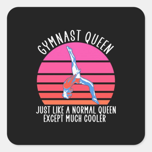 Gymnast Queen Vierkante Sticker (Voorkant)