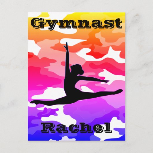 Gymnast Rainbow Camouflage Briefkaart (Voorkant)