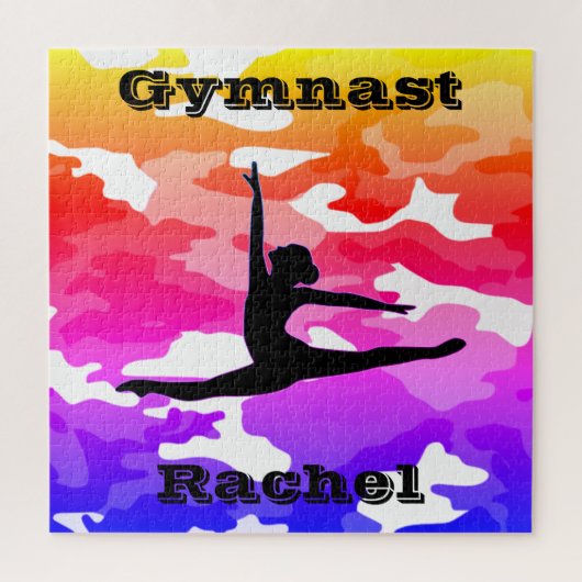 Gymnast Rainbow Camouflage Legpuzzel (Verticaal)