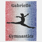 Gymnast Red, White en Blue Sparkle Fleece Deken (Voorkant)