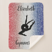 Gymnast Rood, Wit & Blauw Sherpa Deken (Voorkant)