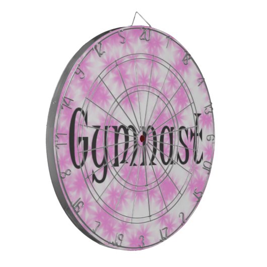 Gymnast Roze en Wit Dartbord (Voorkant Links)