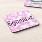 Gymnast Roze en Wit Drankjes Onderzetter (Linkerzijde)