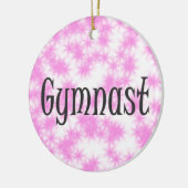Gymnast Roze en Wit Keramisch Ornament (Links)